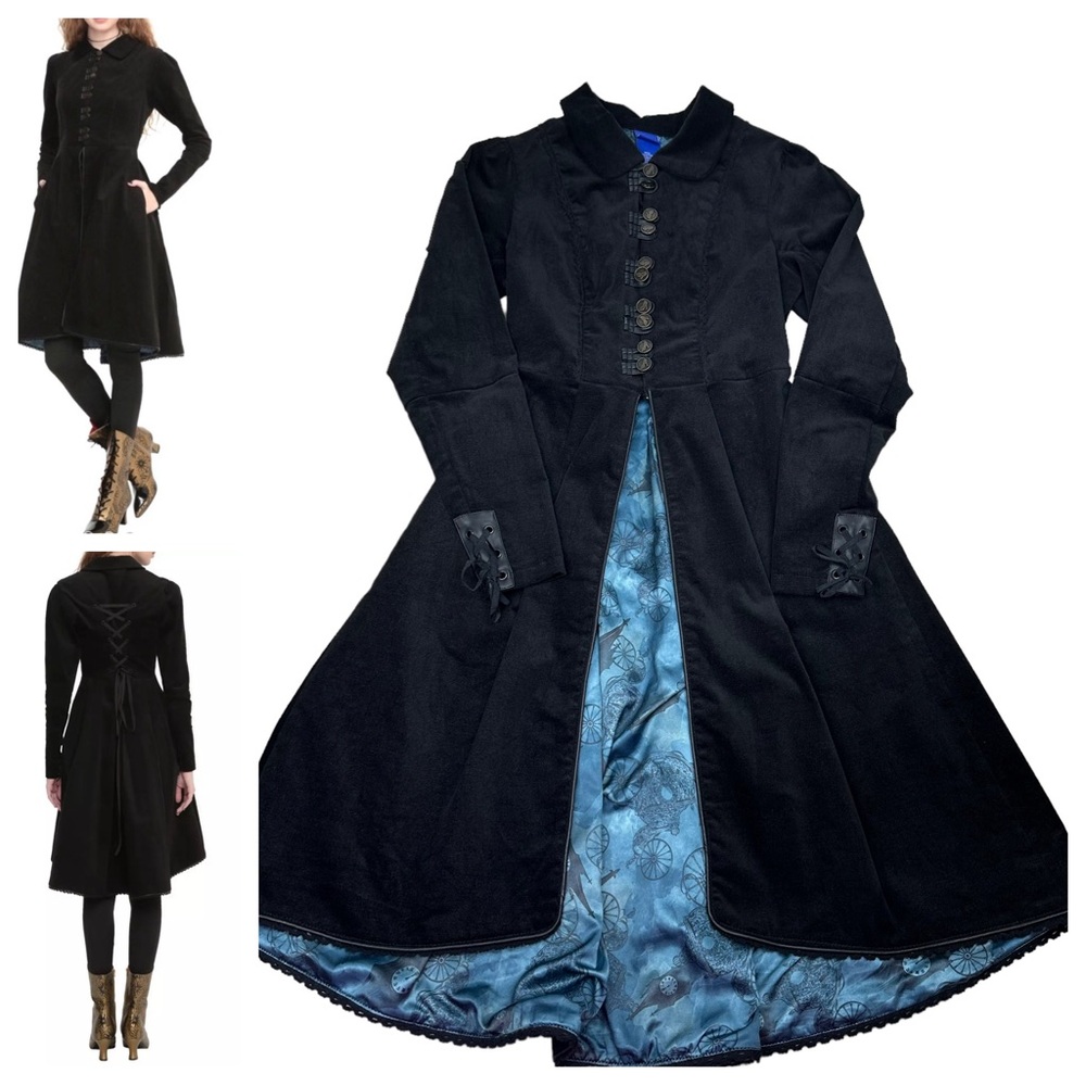 Disney Cinderella Victorian Black Suede Waistcoat Edwardian Steampunk Sz Small